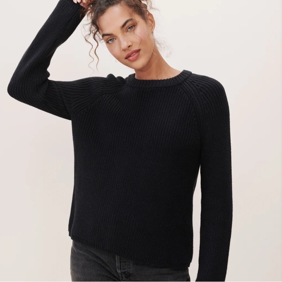 Jenni Kayne Black Fisherman Sweater in cashmere - Picture 1 of 4